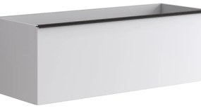 Mobile da bagno sotto lavabo Pixel plain bianco laccato opaco L 120 x H 40 x P 45.5 cm 1 cassetto, lavabo non incluso