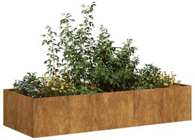 Fioriera Arrugginita 200x80x40 Cm İn Acciaio Corten /