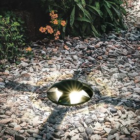 Brilagi - GROUNDRAY Luce LED da esterno incassabile nel terreno, 1W, 230V, nera, IP67