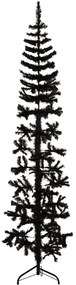 Albero Natale Artificiale Sottile A Metà E Supporto Nero 180 Cm /