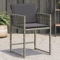 Sedie da Giardino con Cuscini 4pz Grigio in Polyrattan 365019