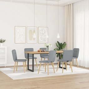 Sedie Da Pranzo 6 Pz Grigio Chiaro İn Tessuto /
