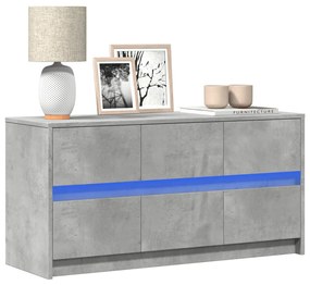 Mobile Porta Tv Con Led Grigio Cemento 100x34x50 Cm Truciolato /