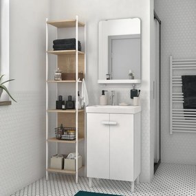Mobile sottolavabo e lavabo Easy per vasca centrale bianco L 50 x H 67 x P 40 cm, 2 ante