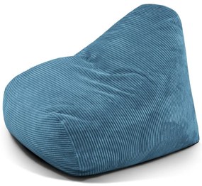 Puof a sacco blu con rivestimento in velluto a coste Snug 100 – SLOWDOWN