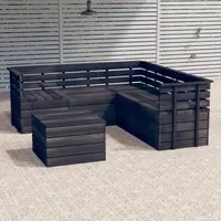 Set Divani da Giardino su Pallet 6 pz Legno Pino Grigio Scuro 3063749