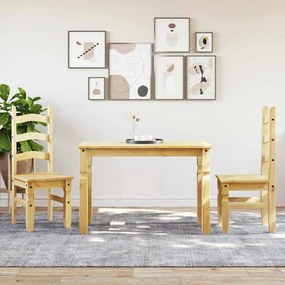 Set Da Pranzo 3 Pz Panama İn Legno Massello Di Pino /