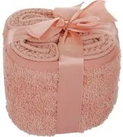 Set 4 lavette asciugamani cotone corallo 30x30 cm Pop Corn