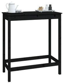 Tavolo da bar nero 100x50x110 cm in legno massello di pino