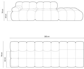 Divano componibile beige con rivestimento in bouclé 288 cm Bellis – Micadoni