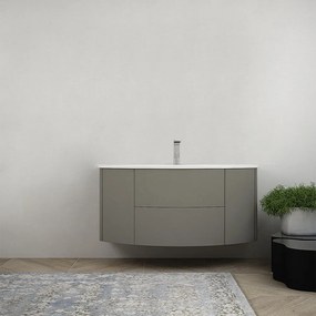 Mobile da bagno sospeso 120 cm Nairobi Grigio talpa opaco senza specchio e senza colonna