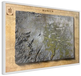 Poster Raised Relief Map: Munich