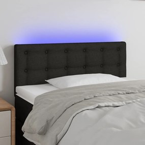 Testiera A Led Nera 100x5x78/88 Cm İn Tessuto /