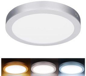 Solight WD242-S - Pannello LED 2 in 1 18W/230V 3000/4000/6000K Ø 22,5 cm IP54 argento