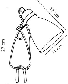 Nordlux - Lampada da tavolo con morsetto CYCLONE 1xE14/15W/230V nero