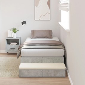 Letto contenitore  grigio cemento legno ingegnerizzato