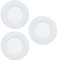 Faretto Ad Incasso Moderno Fueva 5 In Acciaio Bianco 3 Luci Led 2,7W 3000K