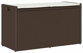 Cassapanca Da Esterno Con Cuscino Marrone 100 Cm İn Polyrattan /