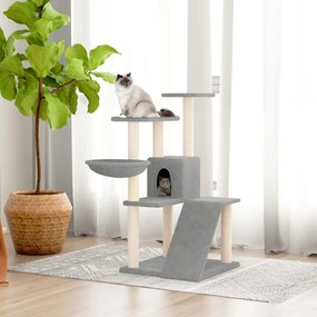 Albero Per Gatti Con Tiragraffi İn Sisal Grigio Chiaro 94 Cm /
