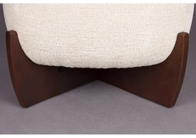 Poggiapiedi beige con rivestimento in bouclé Emilius – Dutchbone