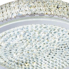 Plafoniera Contemporanea Florida Acciaio Cromo Vetro Grigio Led 22,8W 4000K