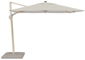 Ombrellone decentrato marrone SONORA II NATERIAL L 288 x 288 cm con telo bianco