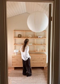 Libreria da parete di colore naturale in pino massiccio 192x127 cm Groove – Karup Design