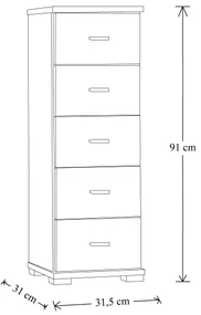 Cassettiera Versa Oxford Legno Legno di paulownia (30 x 72 x 25 cm)