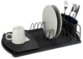 WENKO 54767100 - Scolapiatti BASIC 47,5x26,5 cm nero