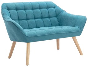 Divano 2 posti in Tessuto blu - CASERTA