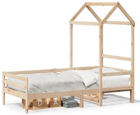 Dormeuse Con Tetto 90x200 Cm İn Legno Massello Di Pino /