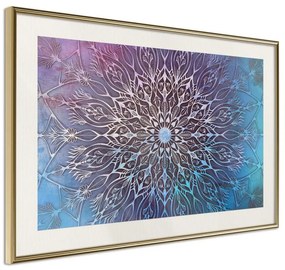 Poster  Blue and Pink Mandala  Cornice Quadri Cornice d'oro con passe-partout, Larghezza x Altezza Home decor 90x60