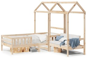 Set Giroletto Con Panca E Tetto 100x200 Cm İn Legno Di Pino /