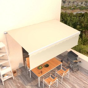 Tenda Da Sole Retrattile Manuale Con Parasole 5x3 M Crema /