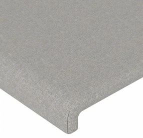 Testiera a led grigio chiaro 163x16x118/128 cm in tessuto