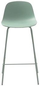 Sgabello da bar verde chiaro in plastica (altezza della seduta 67,5 cm) Whitby – Unique Furniture