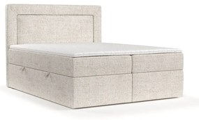 Letto boxspring crema con contenitore 140x200 cm Imagine - Maison de Rêve