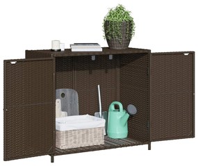 Armadietto portaoggetti giardino marrone 83x45x76 cm polyrattan