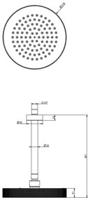 Soffione doccia orientabile con braccio a soffitto cromo Anello 63452 Gessi