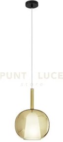 Lampadario a sospensione pirex oro in vetro 1 luce attacco e27  bas...