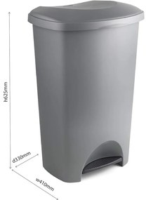Bidone a pedale in plastica nera 50 l - Addis