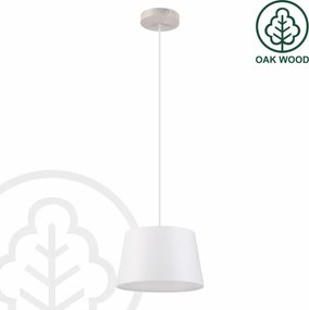 Lampadario a sospensione con cavo AIDA 1xE27/60W/230V Ø 25 cm rovere/bianco