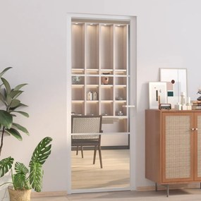 Porta Interna 83x201,5 Cm Bianca İn Vetro Esg E Alluminio /