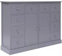 Credenza con 10 Cassetti Grigia 113x30x79 cm in Legno cod mxl 16299