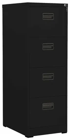Schedario Nero 46x62x133 Cm İn Acciaio /