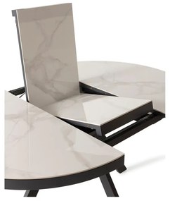 Tavolo da pranzo rotondo allungabile con piano aggiuntivo in ceramica ø 120 cm Bela - Marckeric