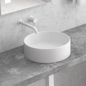 Lavabo tondo colore bianco opaco 35cm | Litos-KBM350 - KAMALU