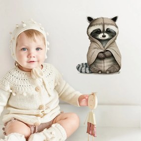 Adesivo per bambini - Procione con coperta | Inspio