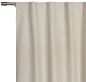 Tenda oscurante ignifuga Linen beige, fettuccia e passanti nascosti 140x300 cm