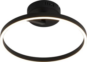 Plafoniera di design nera con LED dimmerabile a 3 livelli - Anello